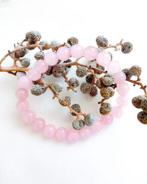 Rozenkwarts resonantie armband